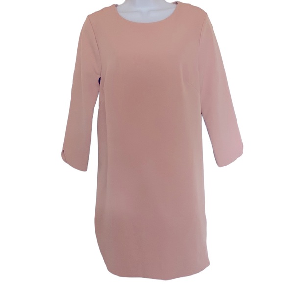 H & M Women’s light Pink Dress,size 10, rounded w/small slits @hem line & sleeve - Picture 1 of 7